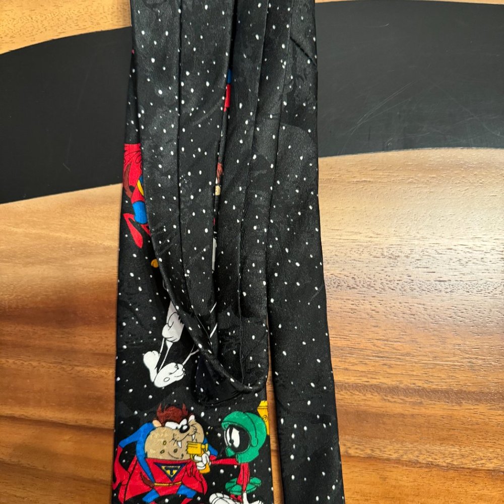 Looney Tunes Mania Necktie Tie Tasmanian Devil Vintage Taz 1993 Marvin Martian - Picture 6 of 6
